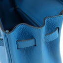 エルメス HERMES バーキン25 ブルーザンジバル トゴ ハンドバッグ シルバー金具 青