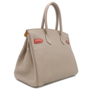 エルメス HERMES バーキン30 カザック トゥルティエールグレー×ムタード×サンギーヌ トリヨンクレマンス スイフト ハンドバッグ マットシルバー金具