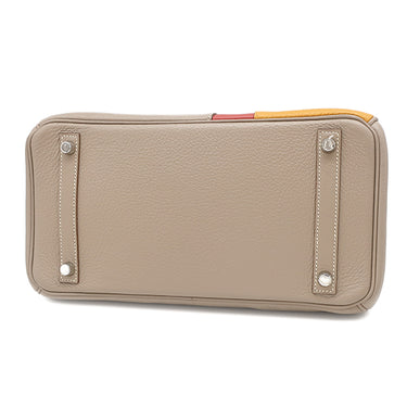 エルメス HERMES バーキン30 カザック トゥルティエールグレー×ムタード×サンギーヌ トリヨンクレマンス スイフト ハンドバッグ マットシルバー金具