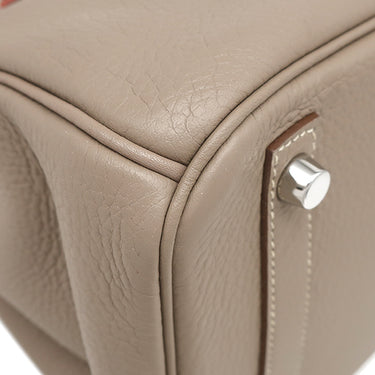 エルメス HERMES バーキン30 カザック トゥルティエールグレー×ムタード×サンギーヌ トリヨンクレマンス スイフト ハンドバッグ マットシルバー金具