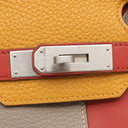 エルメス HERMES バーキン30 カザック トゥルティエールグレー×ムタード×サンギーヌ トリヨンクレマンス スイフト ハンドバッグ マットシルバー金具