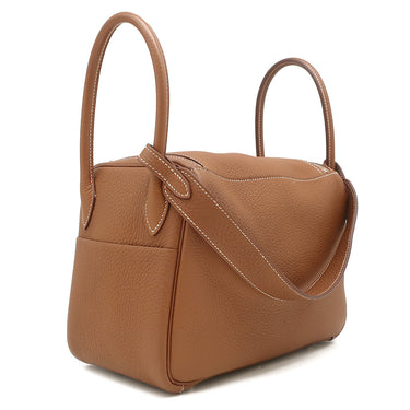 エルメス HERMES リンディ26 ゴールド トリヨンクレマンス 2WAYバッグ シルバー金具 茶