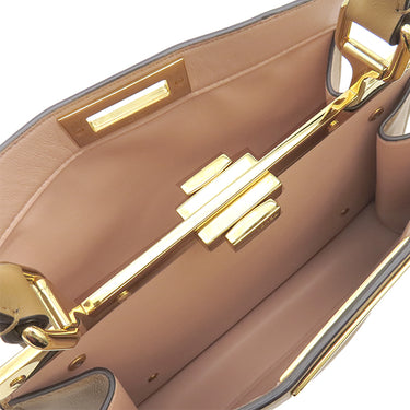 フェンディ FENDI ピーカブー アイシーユー ミディアム 8BN321 ベージュ レザー 2WAYバッグ ゴールド金具 セレリア バイカラー ピンク