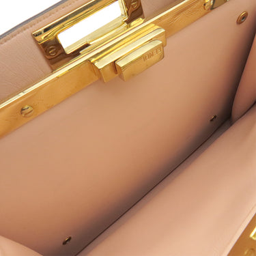 フェンディ FENDI ピーカブー アイシーユー ミディアム 8BN321 ベージュ レザー 2WAYバッグ ゴールド金具 セレリア バイカラー ピンク