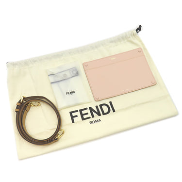 フェンディ FENDI ピーカブー アイシーユー ミディアム 8BN321 ベージュ レザー 2WAYバッグ ゴールド金具 セレリア バイカラー ピンク
