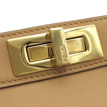 フェンディ FENDI ピーカブー アイシーユー ミディアム 8BN321 ベージュ レザー 2WAYバッグ ゴールド金具 セレリア バイカラー ピンク