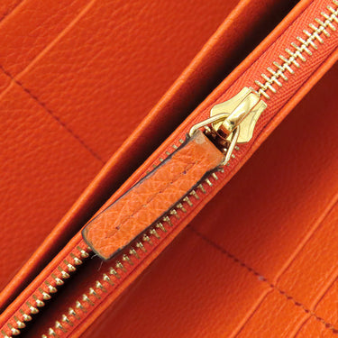 グッチ GUCCI ロゴ ジップアラウンド ウォレット 658691 オレンジ レザー 長財布 ゴールド金具 ラウンドファスナー