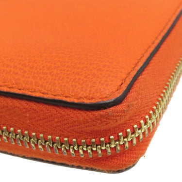 グッチ GUCCI ロゴ ジップアラウンド ウォレット 658691 オレンジ レザー 長財布 ゴールド金具 ラウンドファスナー