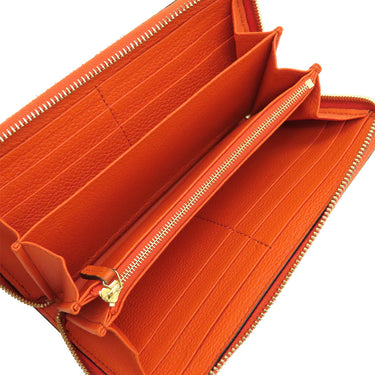 グッチ GUCCI ロゴ ジップアラウンド ウォレット 658691 オレンジ レザー 長財布 ゴールド金具 ラウンドファスナー