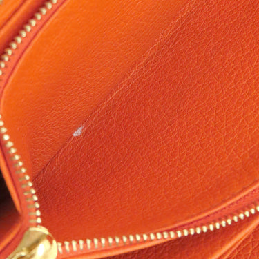 グッチ GUCCI ロゴ ジップアラウンド ウォレット 658691 オレンジ レザー 長財布 ゴールド金具 ラウンドファスナー