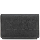 グッチ GUCCI ロゴ ミニ ウォレット 736151 ブラック レザー 三つ折り財布 ゴールド金具 黒 コンパクト