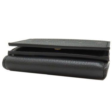 グッチ GUCCI ロゴ ミニ ウォレット 736151 ブラック レザー 三つ折り財布 ゴールド金具 黒 コンパクト