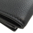 グッチ GUCCI ロゴ ミニ ウォレット 736151 ブラック レザー 三つ折り財布 ゴールド金具 黒 コンパクト