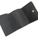 グッチ GUCCI ロゴ ミニ ウォレット 736151 ブラック レザー 三つ折り財布 ゴールド金具 黒 コンパクト