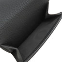 グッチ GUCCI ロゴ ミニ ウォレット 736151 ブラック レザー 三つ折り財布 ゴールド金具 黒 コンパクト