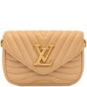 ルイヴィトン LOUIS VUITTON ニューウェーブ ミュルティ ポシェット M58941 アリゾナベージュ カーフスキン ショルダーバッグ ゴールド金具 LVロゴ