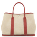 エルメス HERMES ガーデンパーティーPM ルージュデュセス×エクリュ トワルアッシュ ネゴンダ トートバッグ シルバー金具 赤 トワルH