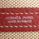 エルメス HERMES ガーデンパーティーPM ルージュデュセス×エクリュ トワルアッシュ ネゴンダ トートバッグ シルバー金具 赤 トワルH
