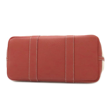 エルメス HERMES ガーデンパーティーPM ルージュデュセス×エクリュ トワルアッシュ ネゴンダ トートバッグ シルバー金具 赤 トワルH