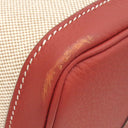 エルメス HERMES ガーデンパーティーPM ルージュデュセス×エクリュ トワルアッシュ ネゴンダ トートバッグ シルバー金具 赤 トワルH