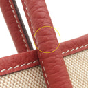 エルメス HERMES ガーデンパーティーPM ルージュデュセス×エクリュ トワルアッシュ ネゴンダ トートバッグ シルバー金具 赤 トワルH