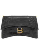 バレンシアガ BALENCIAGA ダウンタウン チェーンショルダーバッグ XS 689121 ブラック レザー ショルダーバッグ ヴィンテージ金具 黒 クロコ型押し