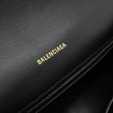 バレンシアガ BALENCIAGA ダウンタウン チェーンショルダーバッグ XS 689121 ブラック レザー ショルダーバッグ ヴィンテージ金具 黒 クロコ型押し
