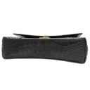 バレンシアガ BALENCIAGA ダウンタウン チェーンショルダーバッグ XS 689121 ブラック レザー ショルダーバッグ ヴィンテージ金具 黒 クロコ型押し