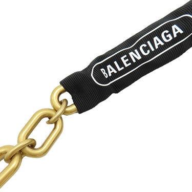 バレンシアガ BALENCIAGA ダウンタウン チェーンショルダーバッグ XS 689121 ブラック レザー ショルダーバッグ ヴィンテージ金具 黒 クロコ型押し