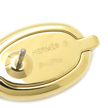エルメス HERMES ミニマイヨン ブラックXゴールド GP エナメル ピアス ゴールド金具 シェーヌダンクル 黒