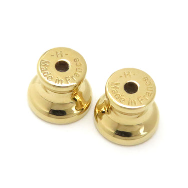 エルメス HERMES ミニマイヨン ブラックXゴールド GP エナメル ピアス ゴールド金具 シェーヌダンクル 黒