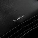 バレンシアガ BALENCIAGA アワーグラス 656050 ブラック ベルベット チェーンウォレット シルバー金具 黒 チェーンショルダー