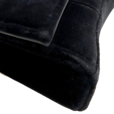 バレンシアガ BALENCIAGA アワーグラス 656050 ブラック ベルベット チェーンウォレット シルバー金具 黒 チェーンショルダー