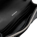 バレンシアガ BALENCIAGA アワーグラス 656050 ブラック ベルベット チェーンウォレット シルバー金具 黒 チェーンショルダー