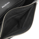 バレンシアガ BALENCIAGA アワーグラス 656050 ブラック ベルベット チェーンウォレット シルバー金具 黒 チェーンショルダー