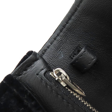 バレンシアガ BALENCIAGA アワーグラス 656050 ブラック ベルベット チェーンウォレット シルバー金具 黒 チェーンショルダー