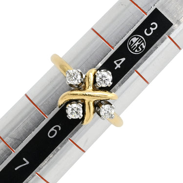 ティファニー Tiffany & Co ジャン シュランバージェ イエローゴールドXプラチナシルバー K18YG Pt950 ダイヤモンド リング 指輪 4Pダイヤ 750 5号