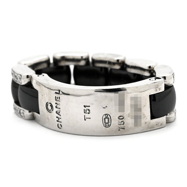 シャネル CHANEL ウルトラ コレクション MM ダイヤリング J2637 ブラックXホワイトゴールド K18WG セラミック ダイヤモンド T51(JP11) リング 指輪 黒 18K AU750 11.5号