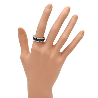 シャネル CHANEL ウルトラ コレクション MM ダイヤリング J2637 ブラックXホワイトゴールド K18WG セラミック ダイヤモンド T51(JP11) リング 指輪 黒 18K AU750 11.5号