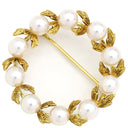 ミキモト MIKIMOTO パールブローチ PB-24BK イエローゴールド K18YG あこやパール ブローチ サークル ラウンド