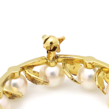 ミキモト MIKIMOTO パールブローチ PB-24BK イエローゴールド K18YG あこやパール ブローチ サークル ラウンド