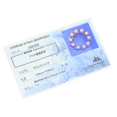 ミキモト MIKIMOTO パールブローチ PB-24BK イエローゴールド K18YG あこやパール ブローチ サークル ラウンド