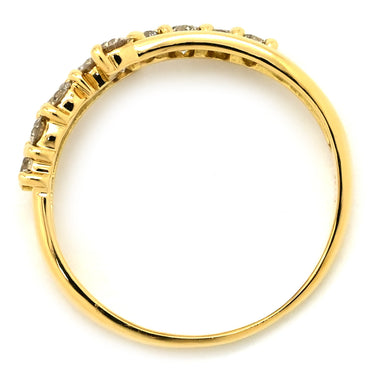 ノンブランド NON BRAND ダイヤリング イエローゴールド K18YG ダイヤモンド リング 指輪 10P 10粒 10号