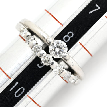 ノンブランド NON BRAND ダイヤリング プラチナシルバー Pt900 ダイヤモンド リング 指輪 8石 8粒 9号