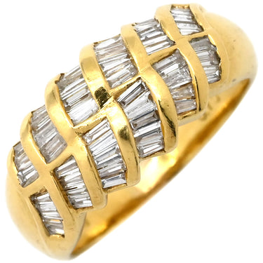 ノンブランド NON BRAND ダイヤリング イエローゴールド K18YG ダイヤモンド リング 指輪 14号