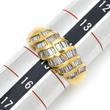 ノンブランド NON BRAND ダイヤリング イエローゴールド K18YG ダイヤモンド リング 指輪 14号