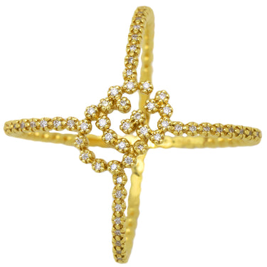 グッチ GUCCI GGランニング イエローゴールド K18YG ダイヤモンド #11 リング 指輪 750YG AU750 10号