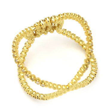 グッチ GUCCI GGランニング イエローゴールド K18YG ダイヤモンド #11 リング 指輪 750YG AU750 10号