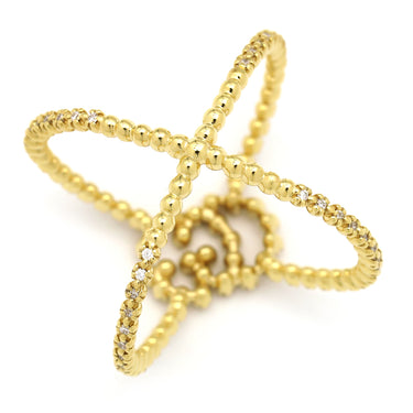 グッチ GUCCI GGランニング イエローゴールド K18YG ダイヤモンド #11 リング 指輪 750YG AU750 10号