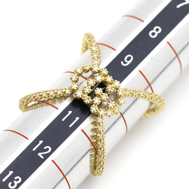 グッチ GUCCI GGランニング イエローゴールド K18YG ダイヤモンド #11 リング 指輪 750YG AU750 10号